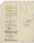 Moe Howard's Signed 15pp. Script From a Scene in a Stooges Movie With Shemp, Hand-Annotated by Moe for Curly Joe Instead -- Likely Edited for a Charity Performance -- 8.5'' x 11'', Very Good
